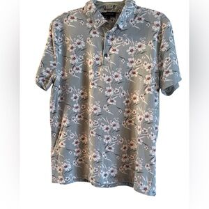 Express Men’s Floral Gray Polo Shirt
